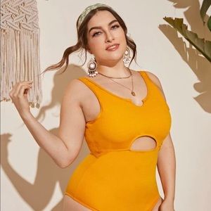 Yellow Cutout One Piece Bathing Suit